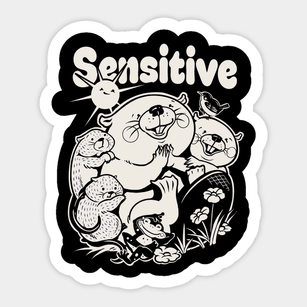 Sensitive - black/off white Sticker by Guen Douglas 